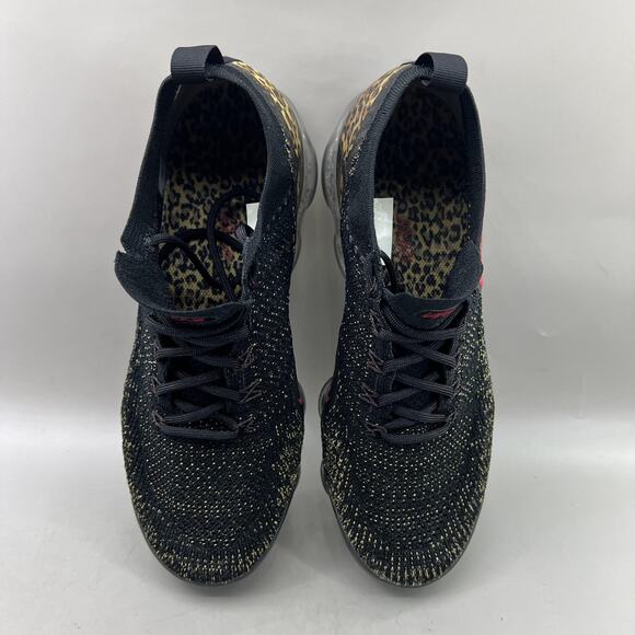 Nike Air VaporMax Flyknit 2 Cheetah Shoes Women Size 10 Black Red Low Sneakers - Picture 5 of 8